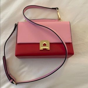 Pink and red Zara bag with removable strap